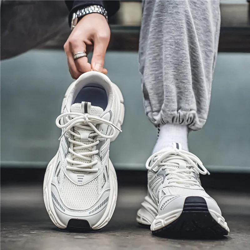 NANJIREN Wear resistant Lightweight Breathable And Non slip. Low Top Chunky Sneakers Men's-1