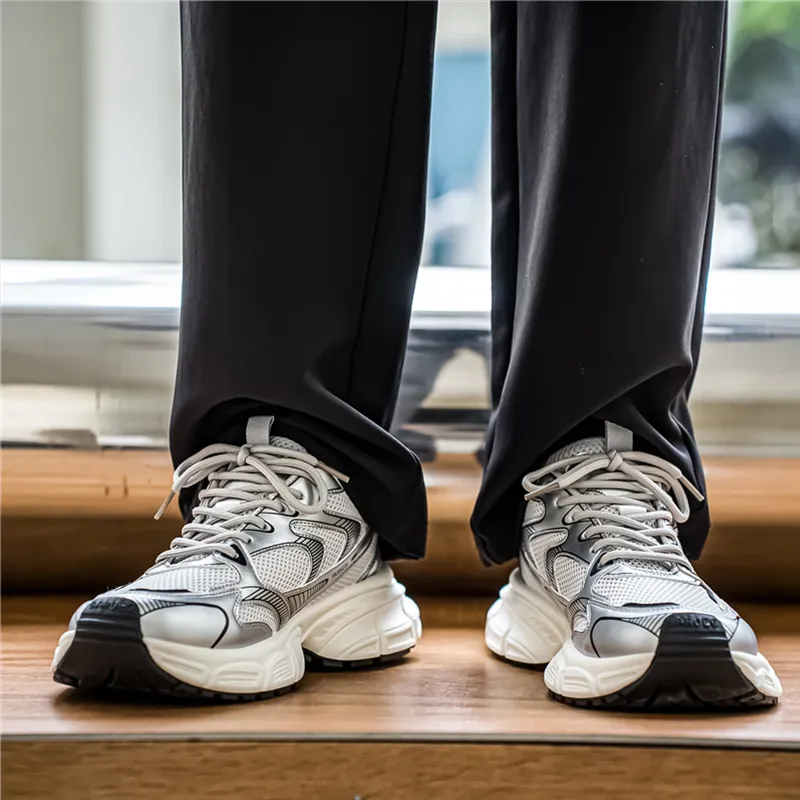 NANJIREN Cushioning Anti-Slip And Wear-Resistant Height Increasing Low-Top Chunky Sneakers Men's-1