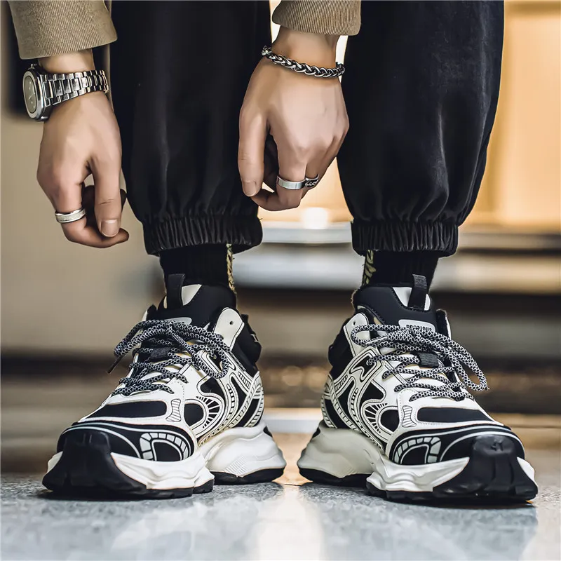 NANJIREN Cushioning Anti-Slip Wear-Resistant Breathable Height Increasing Warm Low-Top Chunky Sneakers Men's-8