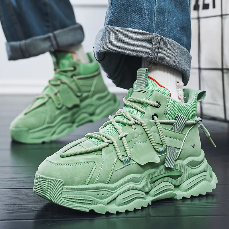 NANJIREN Shock Absorbers With Slip Resistant Features Mid Top Chunky Sneakers Men's-7