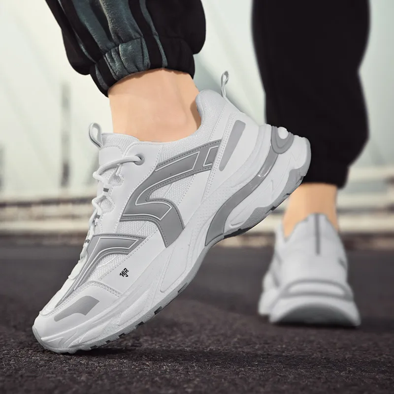 NANJIREN Cushioning Height Increasing Support Abrasion Resistant Slip Resistant Low Top Chunky Sneakers Men's-1