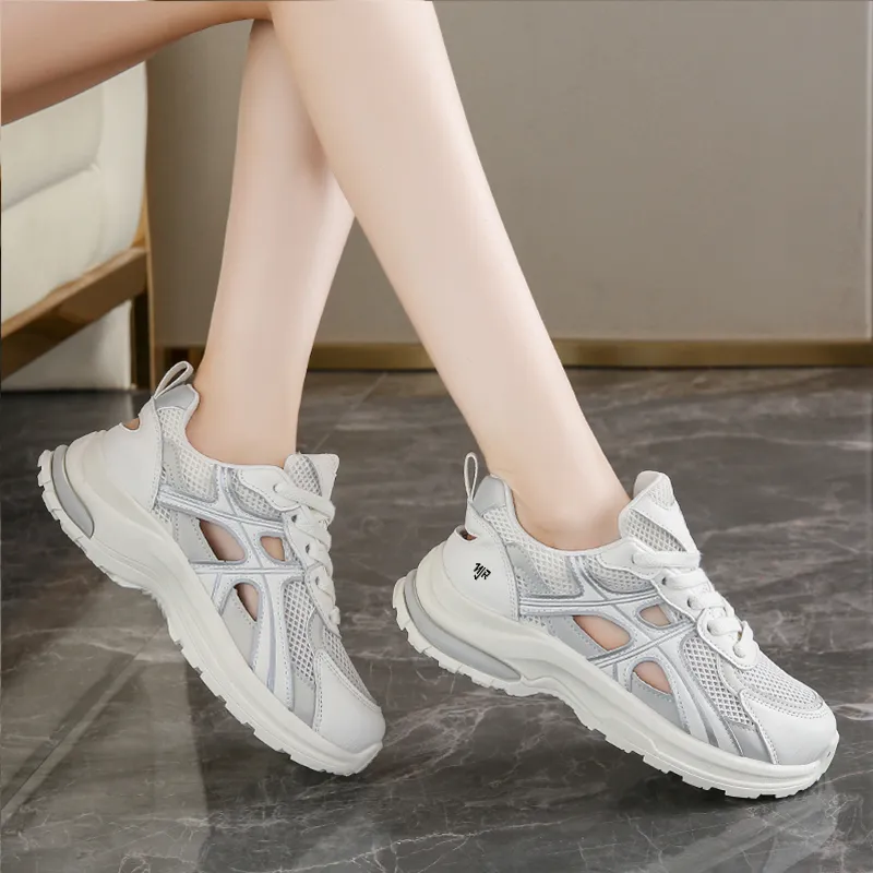 NANJIREN Abrasion Resistant Coverage Support Lightweight Low Top Chunky Sneakers Women's-3