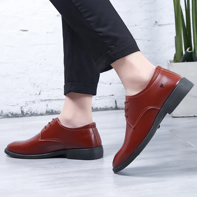 NANJIREN Dress Shoes Men Low Top Brown-6