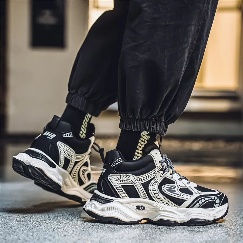 NANJIREN Cushioning Anti-Slip Wear-Resistant Breathable Height Increasing Warm Low-Top Chunky Sneakers Men's-7