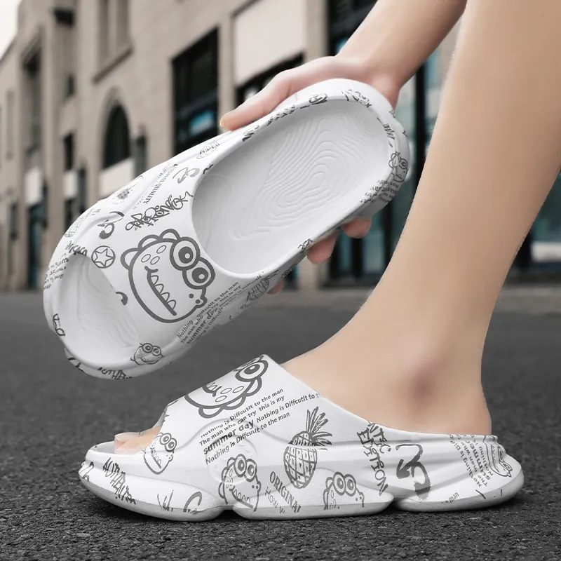 NANJIREN EVA Graffiti Slip Resistant Abrasion Resistant Cushioning Slide Slippers Men's-9