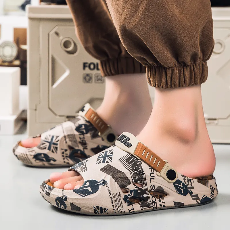 NANJIREN Beach Sandals Men Khaki-3