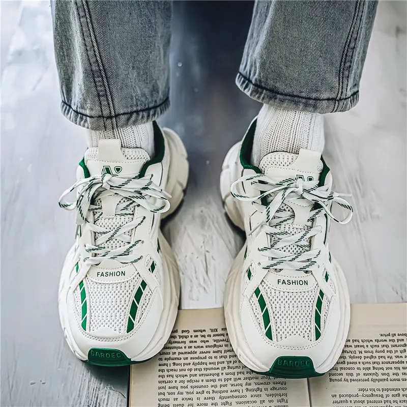 NANJIREN Cushioning, Slip Resistant, Abrasion Resistant, Height Increasing Low Top Chunky Sneakers Men's-12