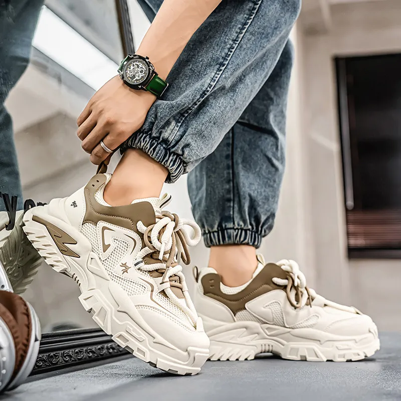 NANJIREN Cushioning Anti-Slip Wear-Resistant Breathable Height Increasing Low-Top Chunky Sneakers Men's-7