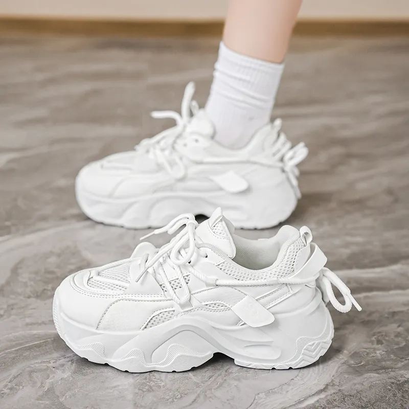 NANJIREN Cushioning, Slip Resistant, Abrasion Resistant, Lightweight Coverage Low Top Chunky Sneakers Women's-6