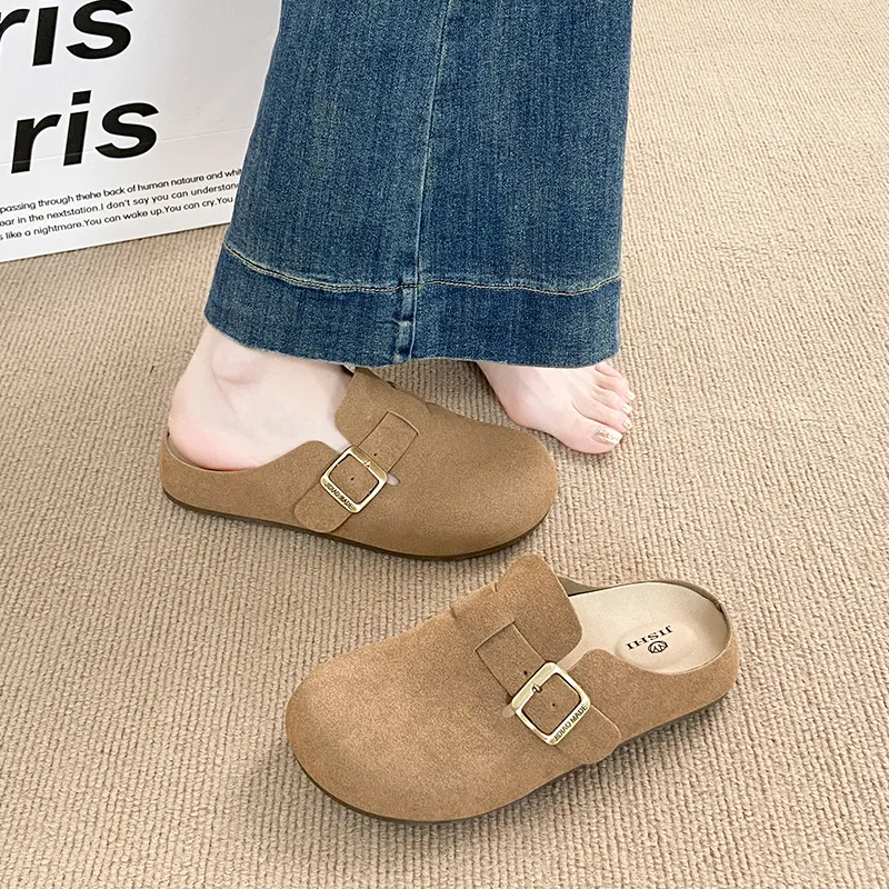 NANJIREN Rubber Sole Abrasion Resistant Slip Resistant Closed Toe Slippers Women's-13