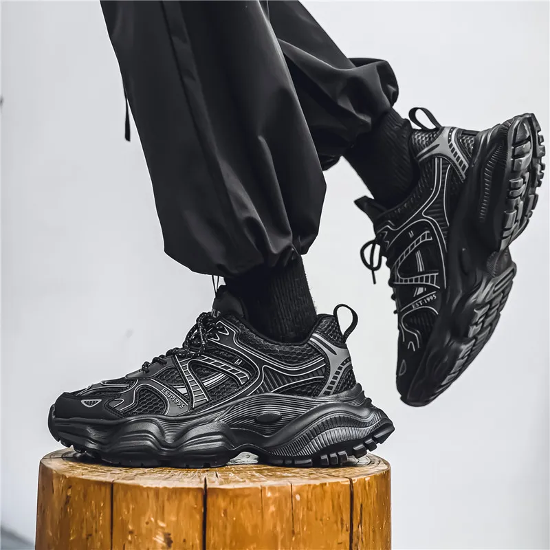 NANJIREN Cushioning Height Increasing Wear Resistant Breathable Slip Resistant Low Top Chunky Sneakers Men's-12