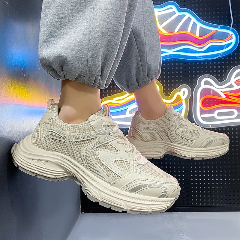 NANJIREN Cushioning Height Increasing Support Wear-Resistant Breathable Slip-Resistant Low-Top Chunky Sneakers Men's-7