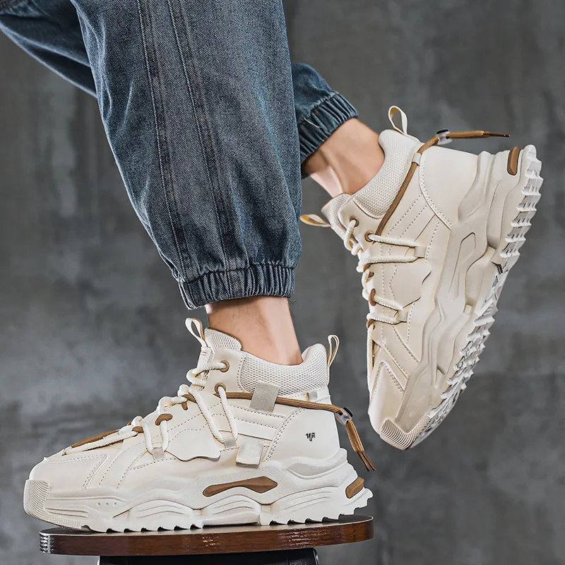 NANJIREN Shock Absorbers With Slip Resistant Features Mid Top Chunky Sneakers Men's-9