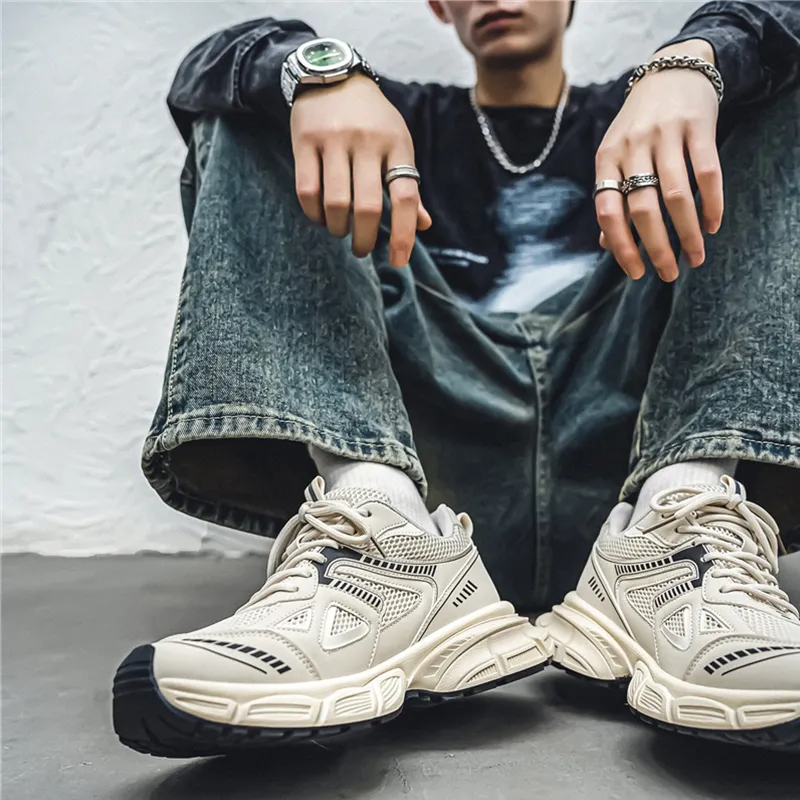 NANJIREN Wear resistant Lightweight Breathable And Non slip. Low Top Chunky Sneakers Men's-11