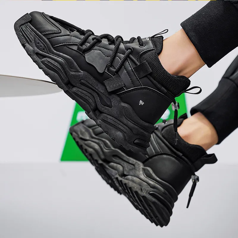 NANJIREN Shock Absorbers With Slip Resistant Features Mid Top Chunky Sneakers Men's-1