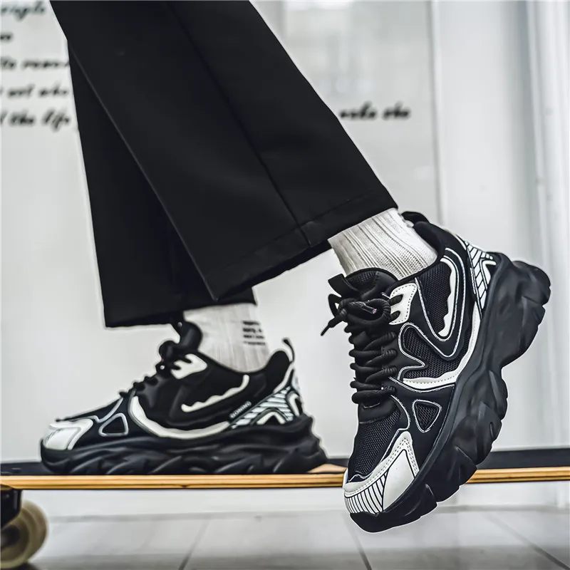 NANJIREN Cushioning Height Increasing Wear-Resistant Breathable Slip-Resistant Low-Top Chunky Sneakers Men's-11