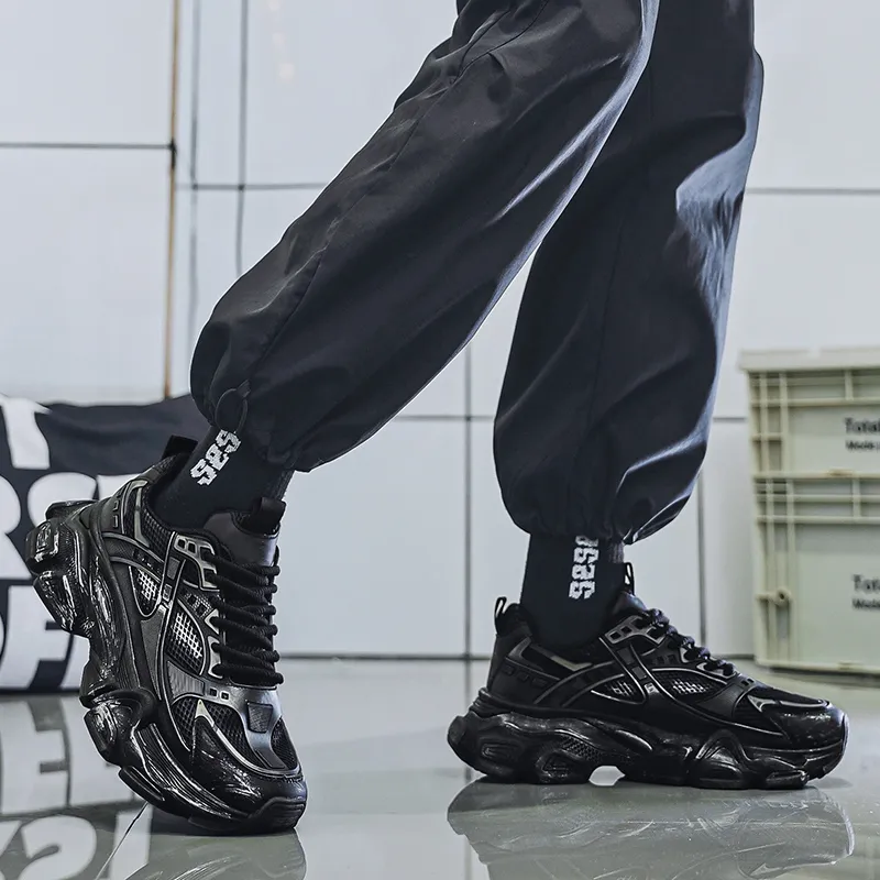 NANJIREN Cushioning Anti Slip And Wear Resistant Height Increasing Low Top Chunky Sneakers Men's-11