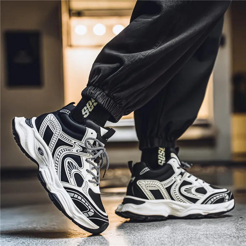 NANJIREN Cushioning Anti-Slip Wear-Resistant Breathable Height Increasing Warm Low-Top Chunky Sneakers Men's-9
