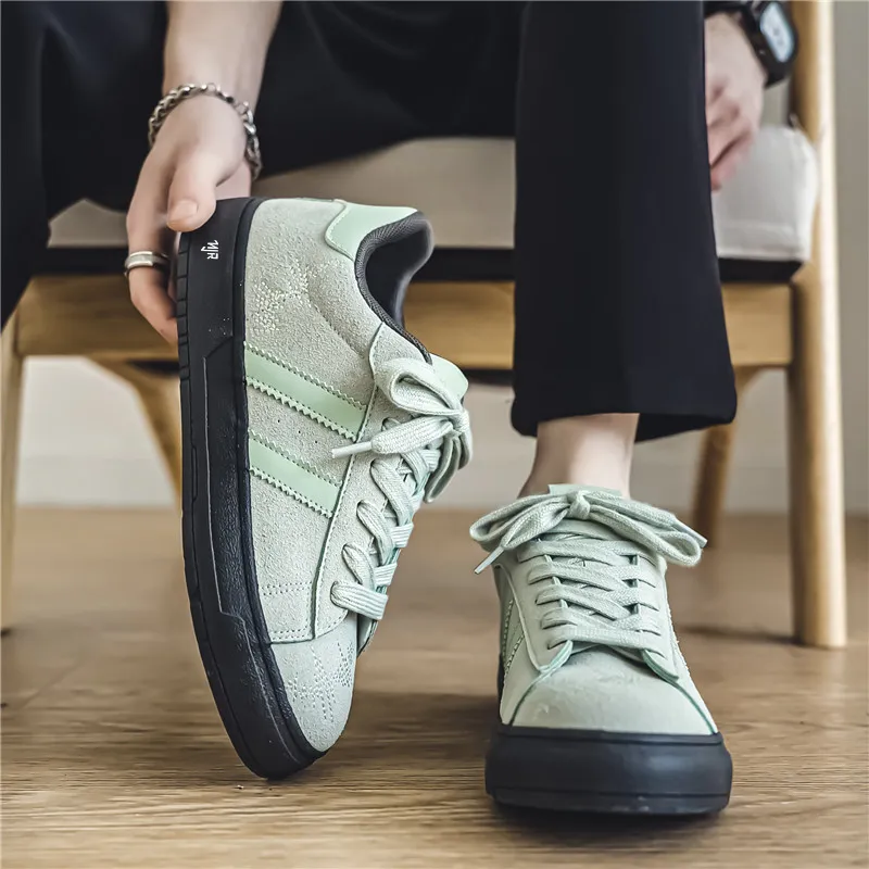 NANJIREN Coverage Slip Resistant, Abrasion Resistant, Lightweight Low Top Skateboard Shoes Men's Mint Green-4
