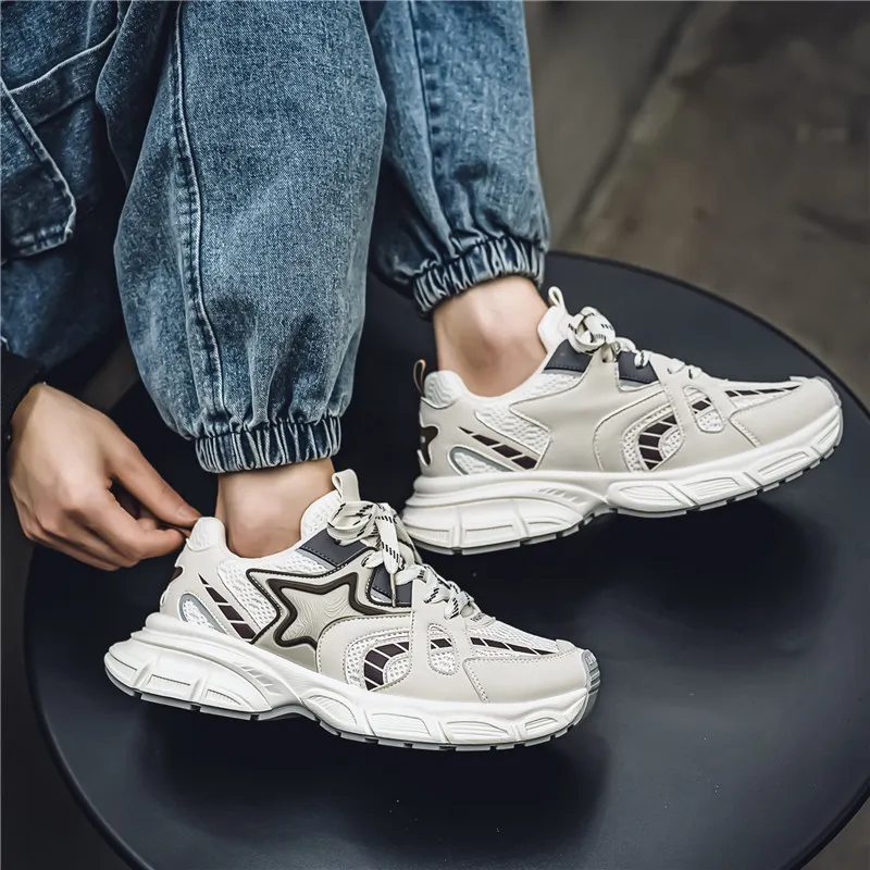 NANJIREN Cushioning, Slip Resistant, Abrasion Resistant, Height Increasing Low Top Chunky Sneakers Men's-9