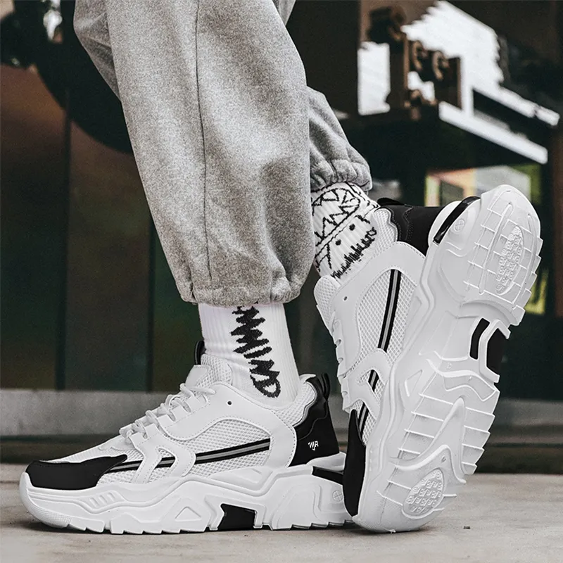 NANJIREN Cushioning, Slip Resistant, Abrasion Resistant, Height Increasing Low Top Chunky Sneakers Men's-1