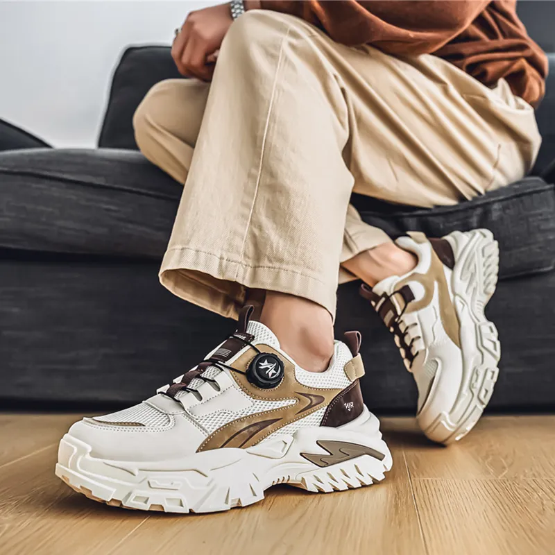 NANJIREN Cushioning Anti Slip And Wear Resistant Support Height Increasing Low Top Chunky Sneakers Men's-5
