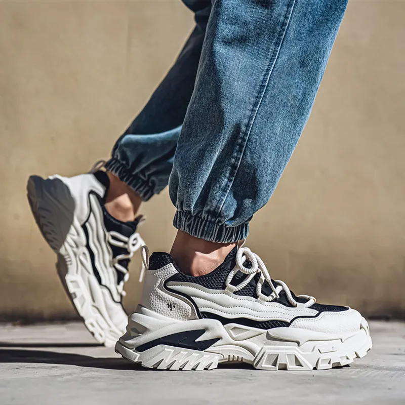 NANJIREN Anti Slip And Wear Resistant Support Height Increasing Low Top Chunky Sneakers Men's-10