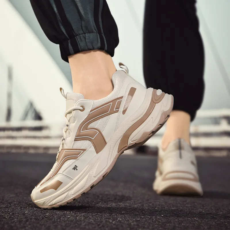NANJIREN Cushioning Height Increasing Support Abrasion Resistant Slip Resistant Low Top Chunky Sneakers Men's-9