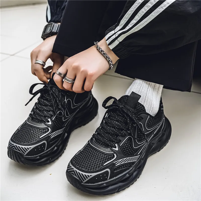 NANJIREN Cushioning, Slip Resistant, Abrasion Resistant, Height Increasing Low Top Chunky Sneakers Men's-13