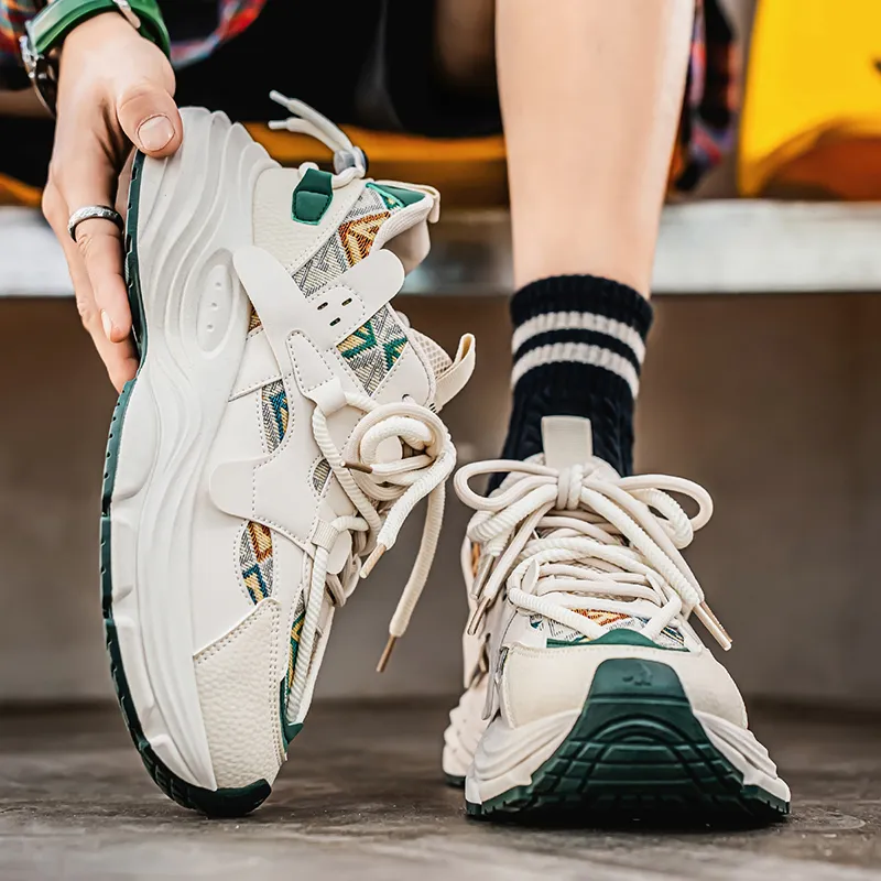 NANJIREN Cushioning Coverage Height Increasing Wear Resistant Breathable Slip Resistant Low Top Chunky Sneakers Men's-6