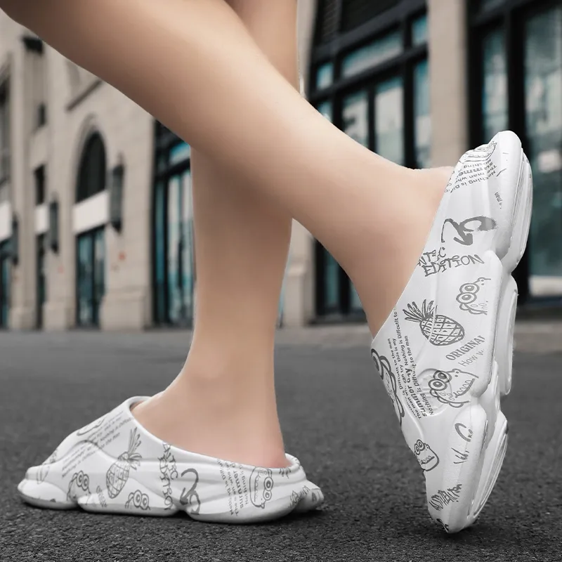 NANJIREN EVA Graffiti Slip Resistant Abrasion Resistant Cushioning Slide Slippers Men's-11