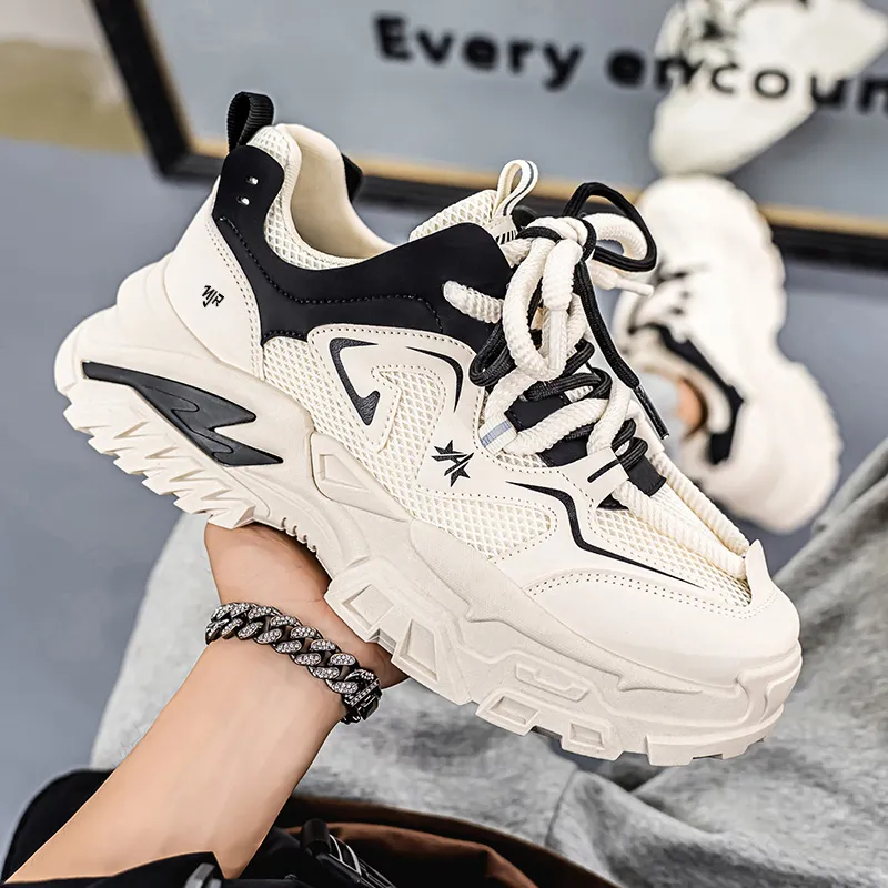 NANJIREN Cushioning Anti-Slip Wear-Resistant Breathable Height Increasing Low-Top Chunky Sneakers Men's-3
