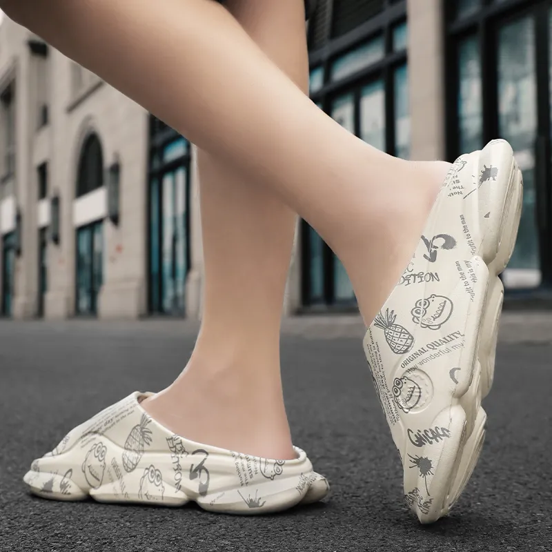 NANJIREN EVA Graffiti Slip Resistant Abrasion Resistant Cushioning Slide Slippers Men's-5