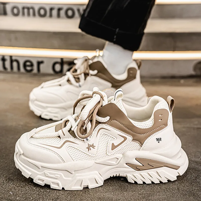 NANJIREN Cushioning Anti-Slip Wear-Resistant Breathable Height Increasing Low-Top Chunky Sneakers Men's-6
