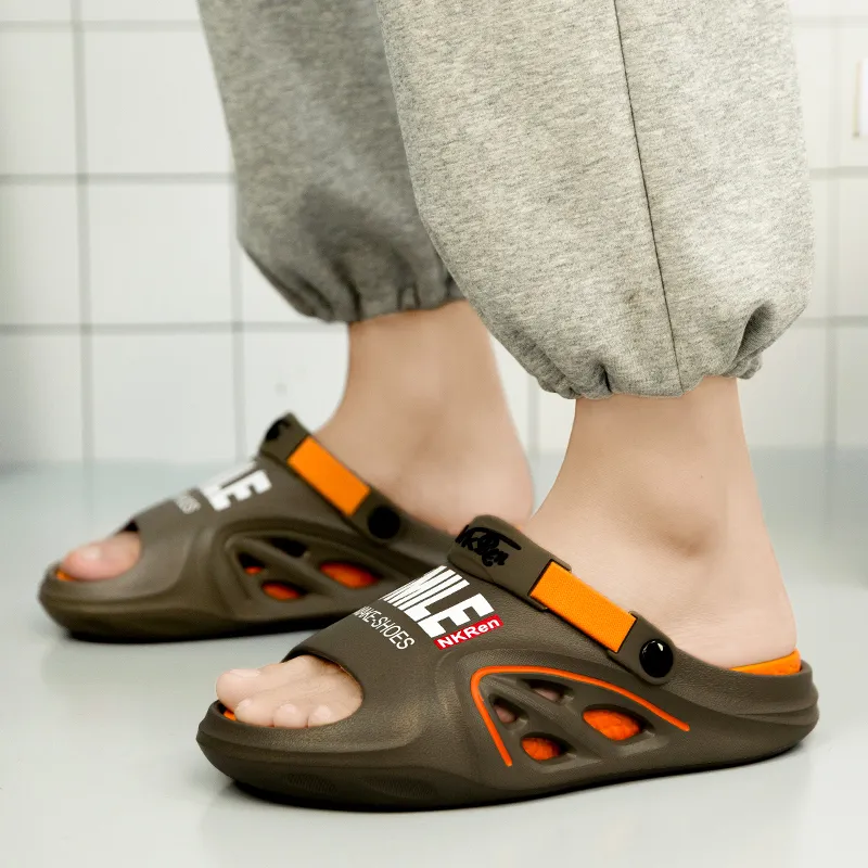 NANJIREN Beach Sandals Men Khaki/Matcha Green-11