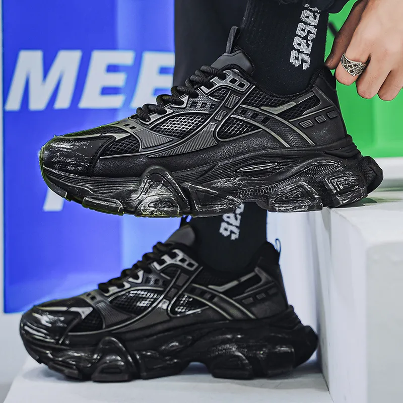 NANJIREN Cushioning Anti Slip And Wear Resistant Height Increasing Low Top Chunky Sneakers Men's-9