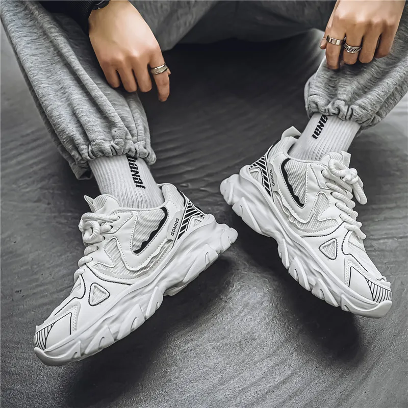 NANJIREN Cushioning Height Increasing Wear-Resistant Breathable Slip-Resistant Low-Top Chunky Sneakers Men's-2