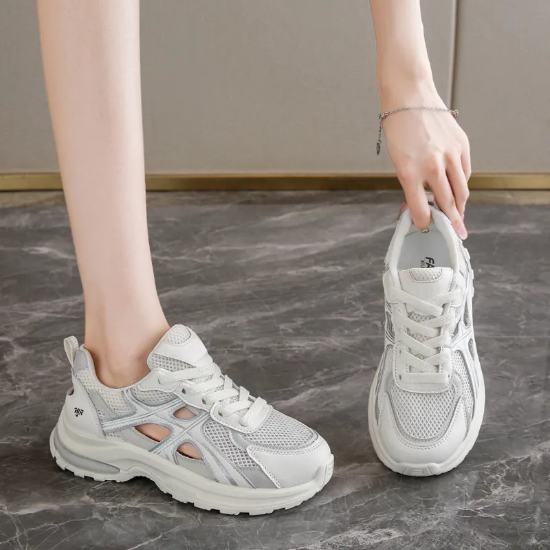 NANJIREN Abrasion Resistant Coverage Support Lightweight Low Top Chunky Sneakers Women's-1