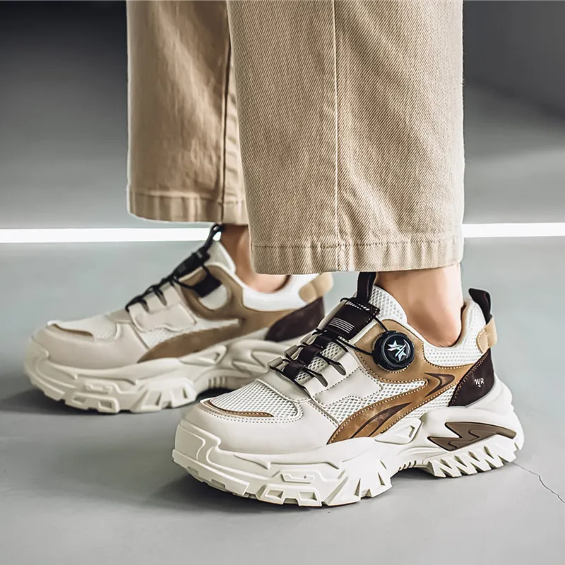 NANJIREN Cushioning Anti Slip And Wear Resistant Support Height Increasing Low Top Chunky Sneakers Men's-6