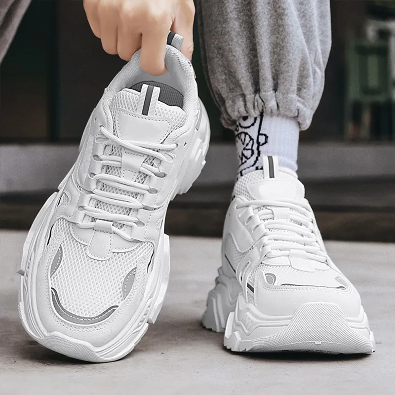 NANJIREN Cushioning, Slip Resistant, Abrasion Resistant, Height Increasing Low Top Chunky Sneakers Men's-5