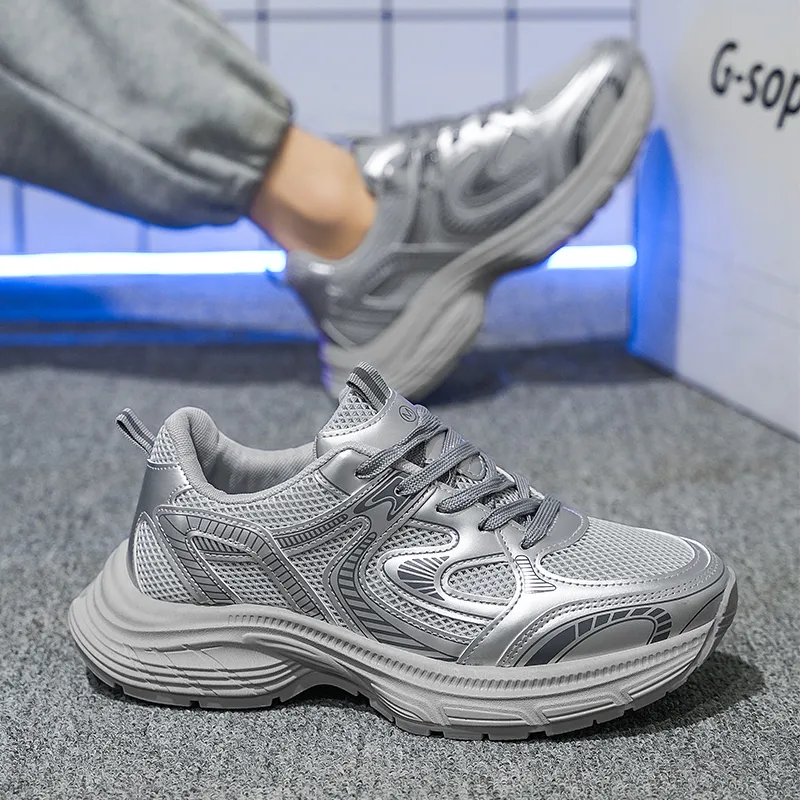NANJIREN Cushioning Height Increasing Support Wear-Resistant Breathable Slip-Resistant Low-Top Chunky Sneakers Men's-1