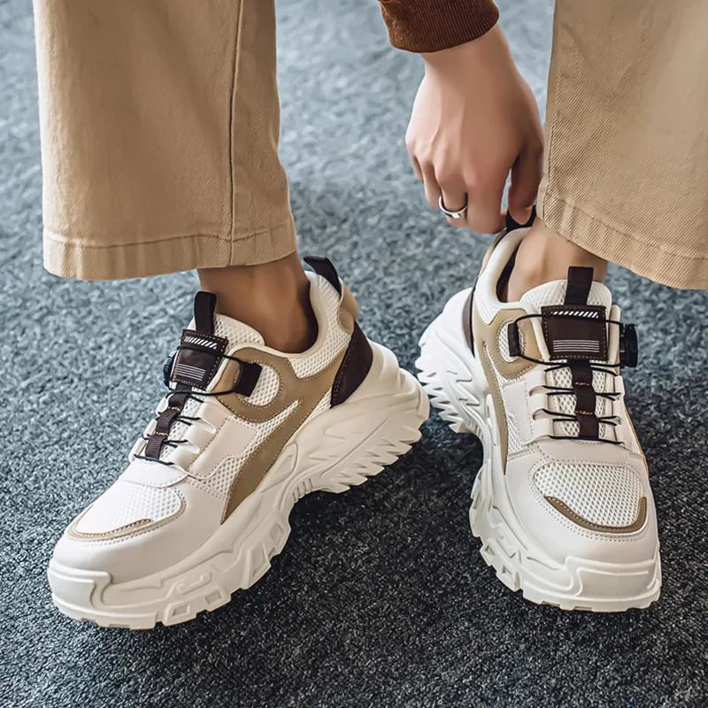 NANJIREN Cushioning Anti Slip And Wear Resistant Support Height Increasing Low Top Chunky Sneakers Men's-7