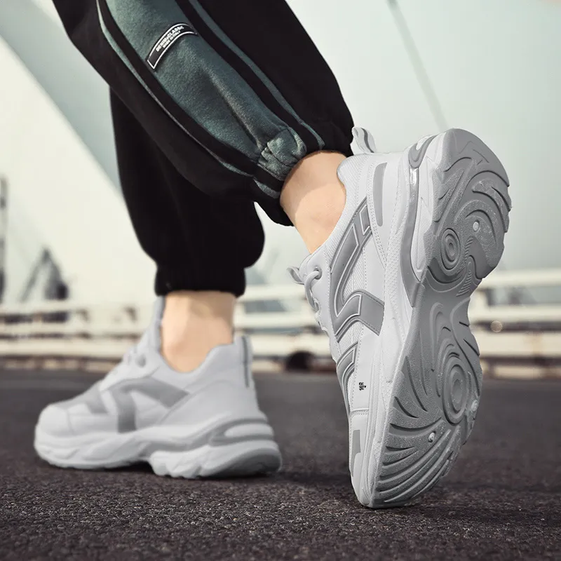 NANJIREN Cushioning Height Increasing Support Abrasion Resistant Slip Resistant Low Top Chunky Sneakers Men's-3