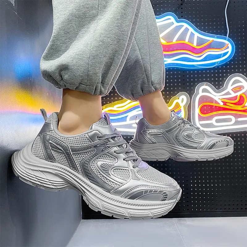 NANJIREN Cushioning Height Increasing Support Wear-Resistant Breathable Slip-Resistant Low-Top Chunky Sneakers Men's-3