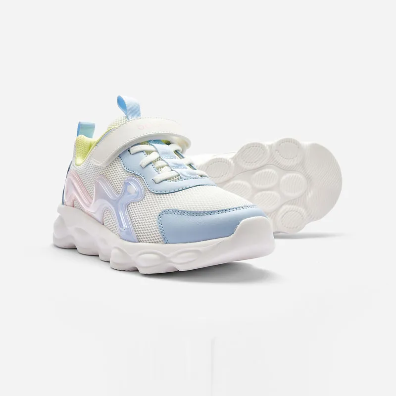 BALABALA Slip Resistant, Abrasion Resistant, Breathable Kids' Running Shoes White Flower Tone Teenagers-4