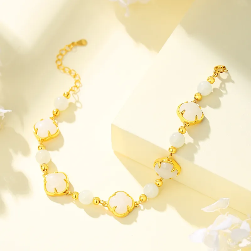 CHOW TAI KING Hetian Jade Bracelets White Jade/Pale Greenish White Jade Women's-4