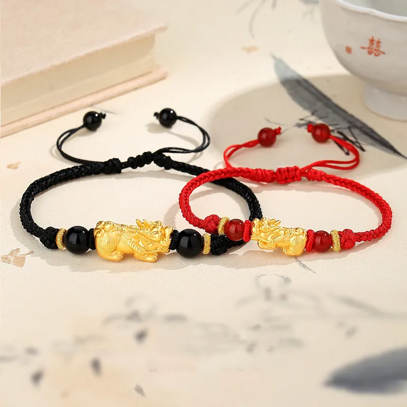 CHOW TAI KING Obsidian Bracelets Unisex-3