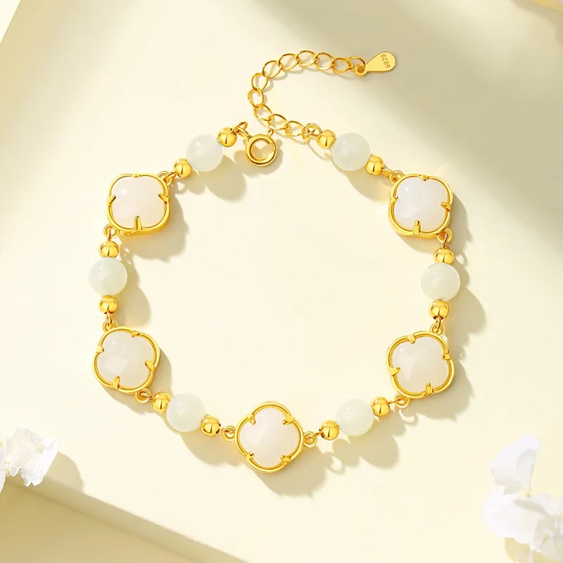 CHOW TAI KING Hetian Jade Bracelets White Jade/Pale Greenish White Jade Women's-1