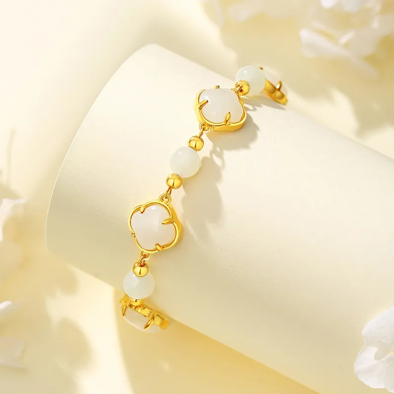 CHOW TAI KING Hetian Jade Bracelets White Jade/Pale Greenish White Jade Women's-2