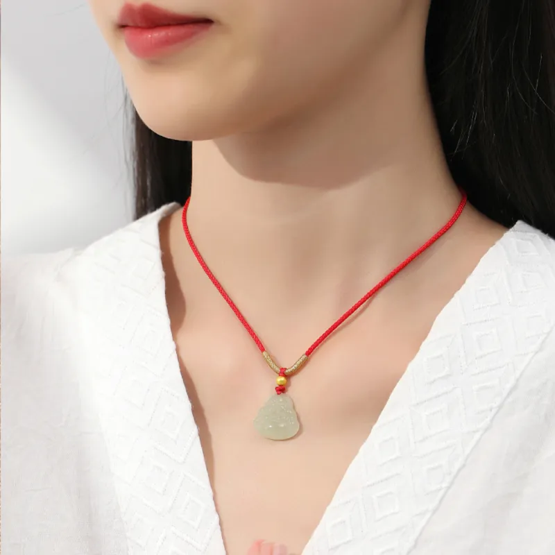 CHOW TAI KING Hetian Jade Necklaces White Jade/Pale Greenish White Jade Unisex-3